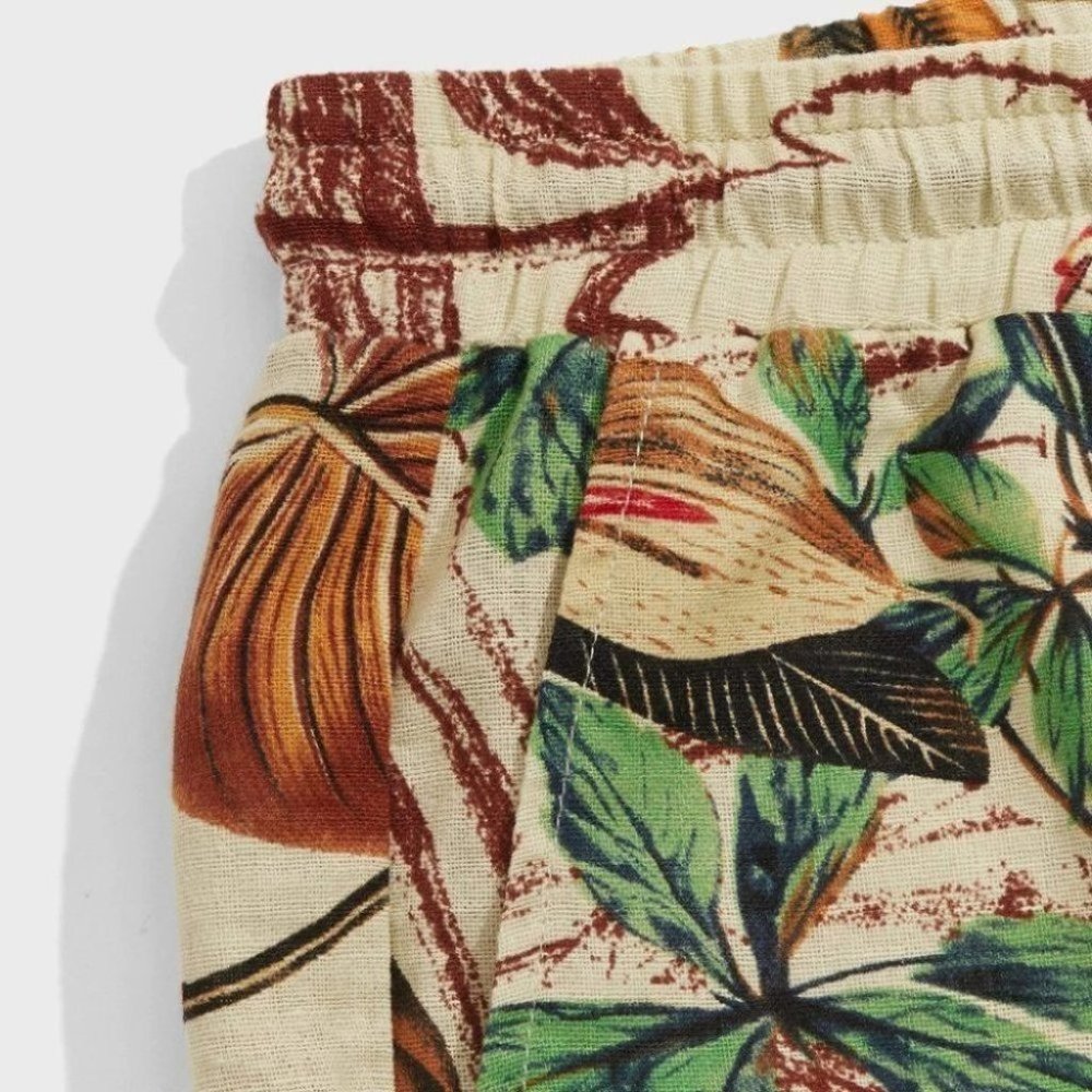Tan Tropical Vacation Style Men's Shorts - Picture 4 of 5